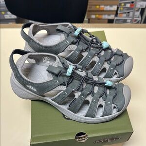 Keen  Astoria West Leather Gray Outdoor Sandals